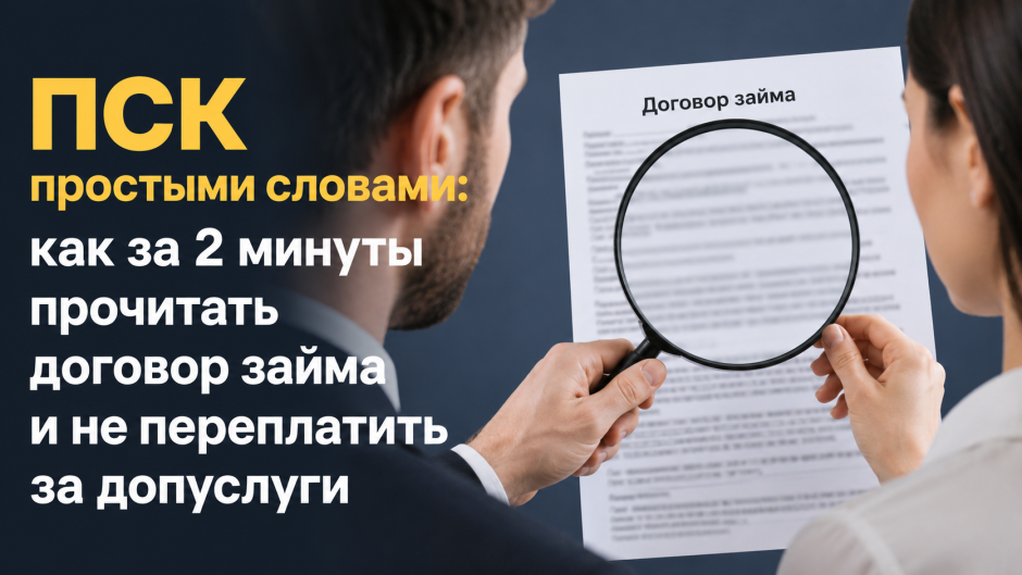 ПСК простыми словами: как за 5 минут проверить договор займа